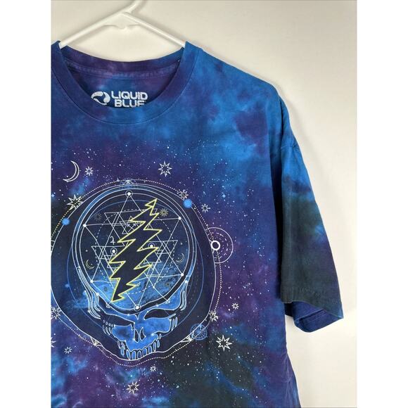 Liquid Blue Grateful Dead Shirt Mens XXL Tie Dye Steal Your Face Skull Galaxy - Picture 2 of 7